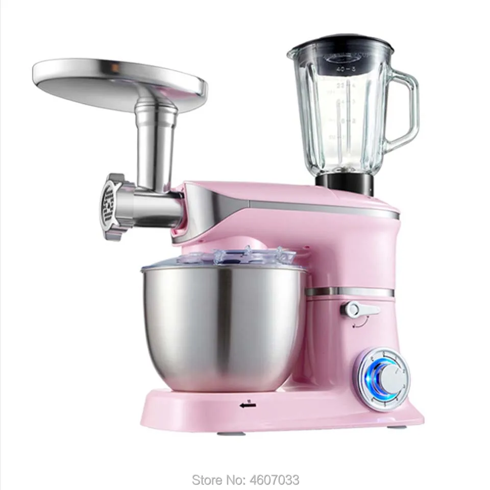 5L large bowl 6-speed Household Kitchen chef Electric Food Stand Mixer Egg Whisk Dough Cream Blender juicer meat grinder mincer