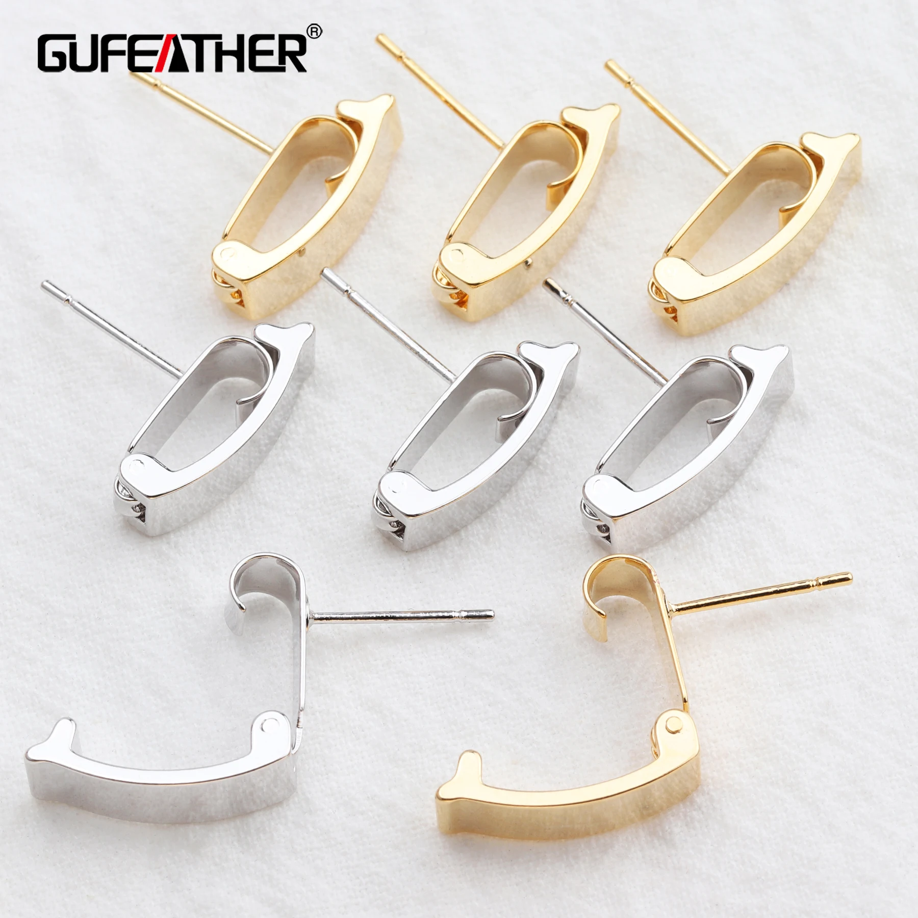 GUFEATHER M545, ювелирные аксессуары, 18k позолоченные, diy серьги, ручной работы, diy аксессуары, изготовление ювелирных изделий, серьги-гвоздики, 10 шт./лот