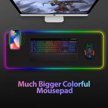 Gaming Mouse Pad RGB Large Mouse Pad Gamer Big Mouse Mat Computer Mousepad Led Backlight Mause Pad With wireless charger