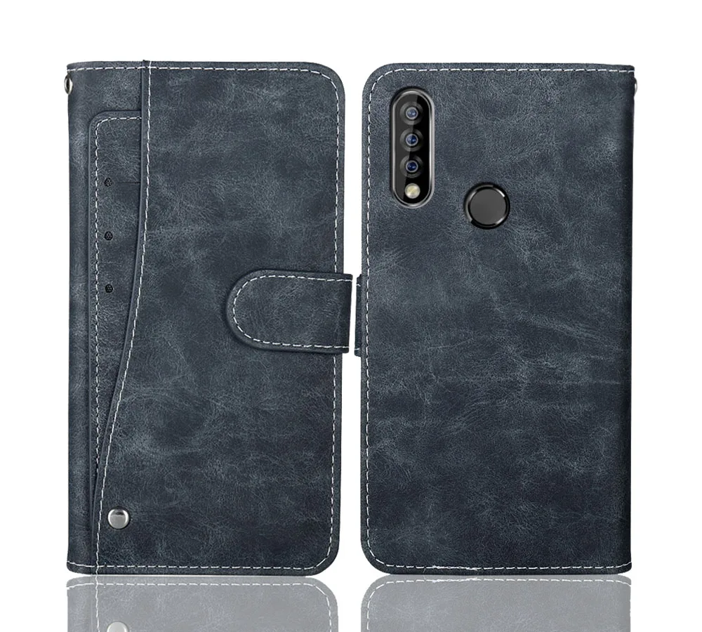 

Luxury Wallet Oukitel C17 Pro Case 6.35" Vintage Flip Leather Cases Business Protective Cover With Front Card Slots Phone Book
