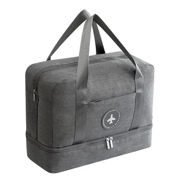 

Dry and Wet Separation Travel Bag Large Capacity Double Layer Beach Bag Fitness Bath Bag