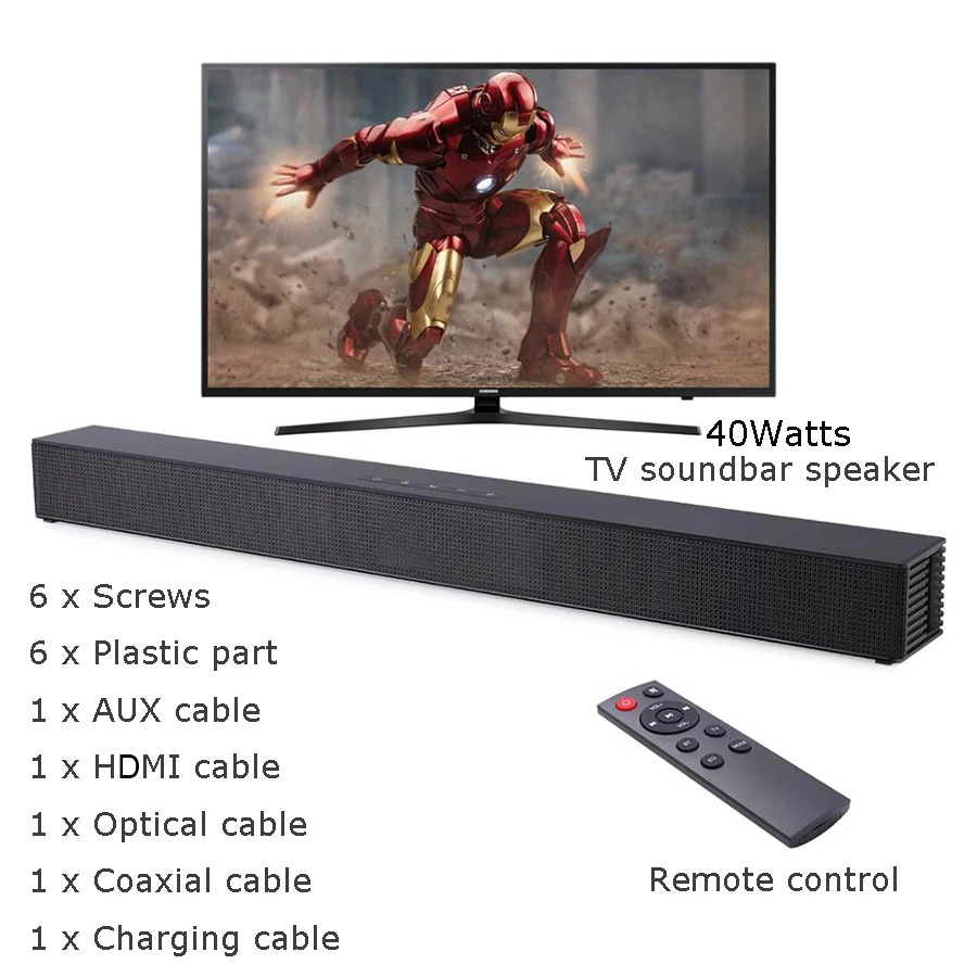 

Rsionch Multifunction Bluetooth Speaker Wireless Wall Speaker Subwoofer Home Theater Soundbar for TV Computer with FM TF USB