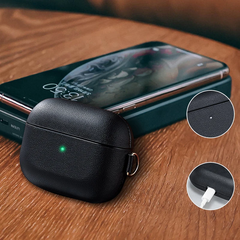 Чехол из искусственной кожи для Airpods Pro, защита от царапин, защита от падения, чехол для Airpods 3 с брелком, funda air pods Pro coque