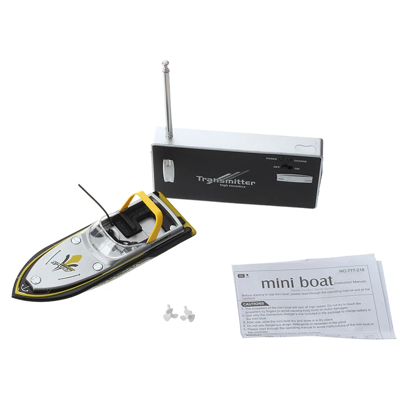 Miniature Mini 3352 RC Boat Radio Remote Control Yellow Kid Toy