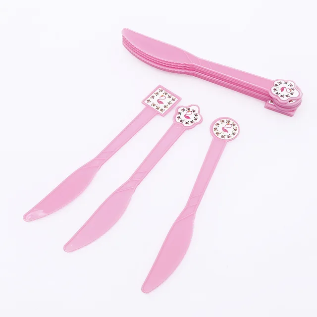 New Flamingo Birthday Party Disposable Tableware Set Party Paper Plate Napkin Napkin Summer Hawaii Flamingo Event Party Supplies Knife 10pcs