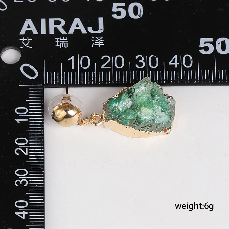 FASHIONSNOOPS Bijoux натуральный Druzy камень серьги Модные Простые Висячие серьги золотой цвет нерегулярная подвеска Бохо для женщин ювелирные изделия