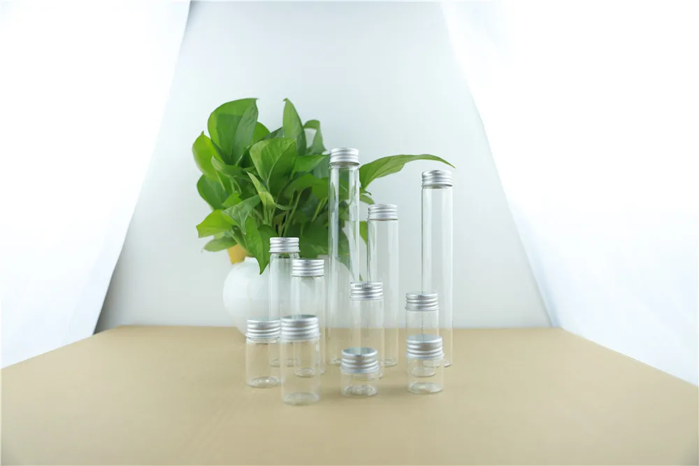 24PCS 30mm 20ml Cute Small Glass Bottles Aluminum Caps Glass Tiny Jars Vials Transparent Glass Containers Perfume Bottles (4)