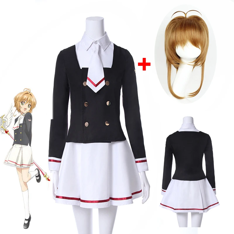 Sakura-Cardcaptor-Clearcard-Cosplay-Costume-Kinomoto-Sakura-Tomoyo-Daidoji-Cosplay-Costume-School-Uniform-Cosplay-Costume-Wig