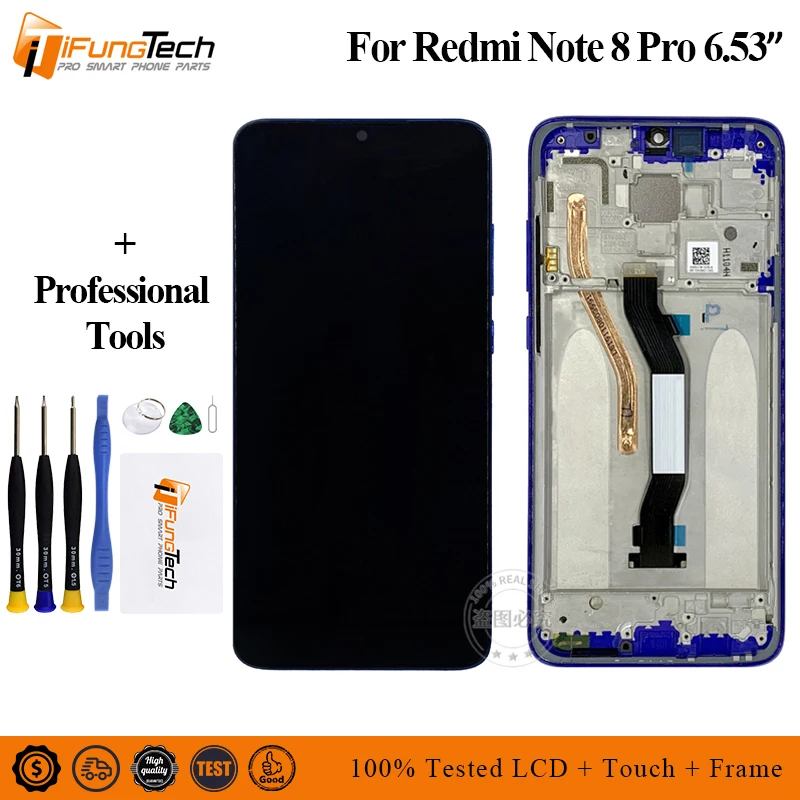

6.53" For Xiaomi Redmi Note 8 Pro LCD Note8 Pro M1906G7I Display Touch Screen Replacement For Redmi Note 8 Pro LCD Digitizer