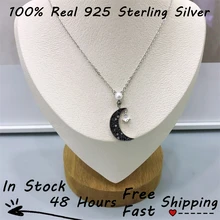 

Moon Sterling Silver Colgantes De Plata De Ley 925 Necklace Chain Collar Inicial Cadena Plata Silber 925 Schmuck Jewelry цепочка