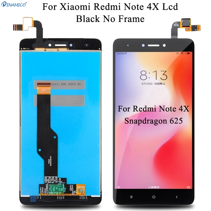 Акция для Xiaomi RedMi Note 4X ЖК-панель с сенсорным экраном стекло дигитайзер сборка Note 4 дисплей глобальная версия с рамкой - Цвет: Black No Frame