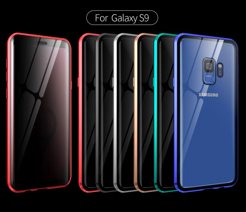 Магнитный чехол для samsung Galaxy S10 S9 S8 Plus, магнитный металлический двухсторонний чехол из закаленного стекла для samsung S10 Plus