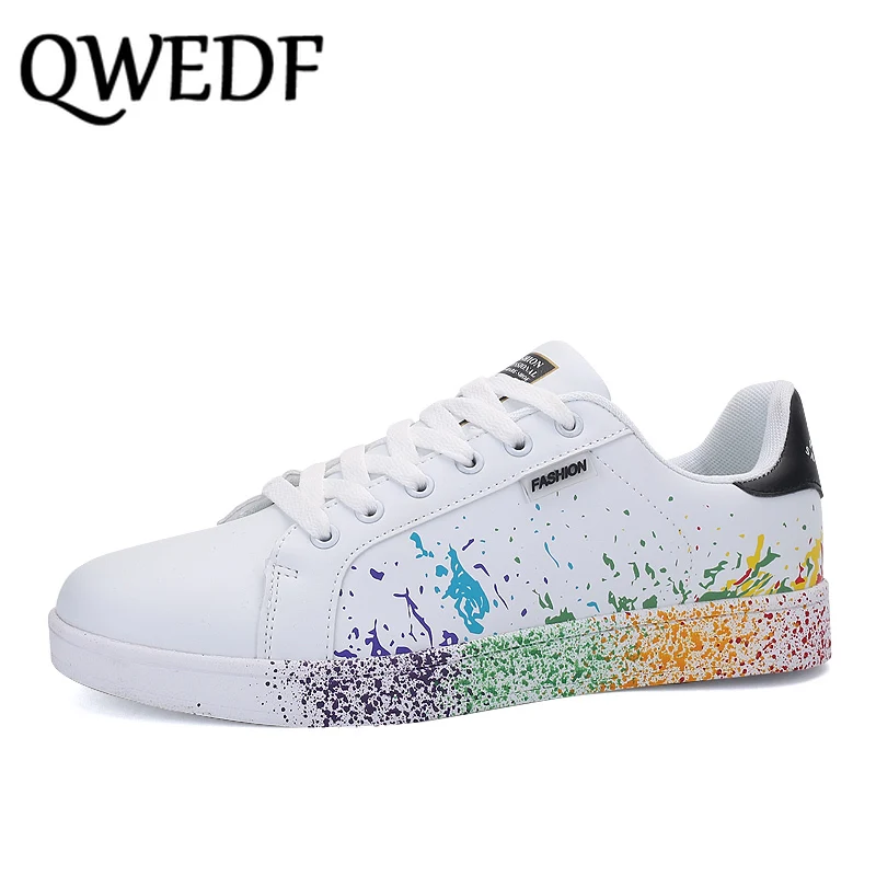 

QWEDF 2019 New Shoes Women Sneakers Lovers Shoes Trainers Women Shoes Explosion Inkjet color Breathable comfort Size 35-43 HX-52