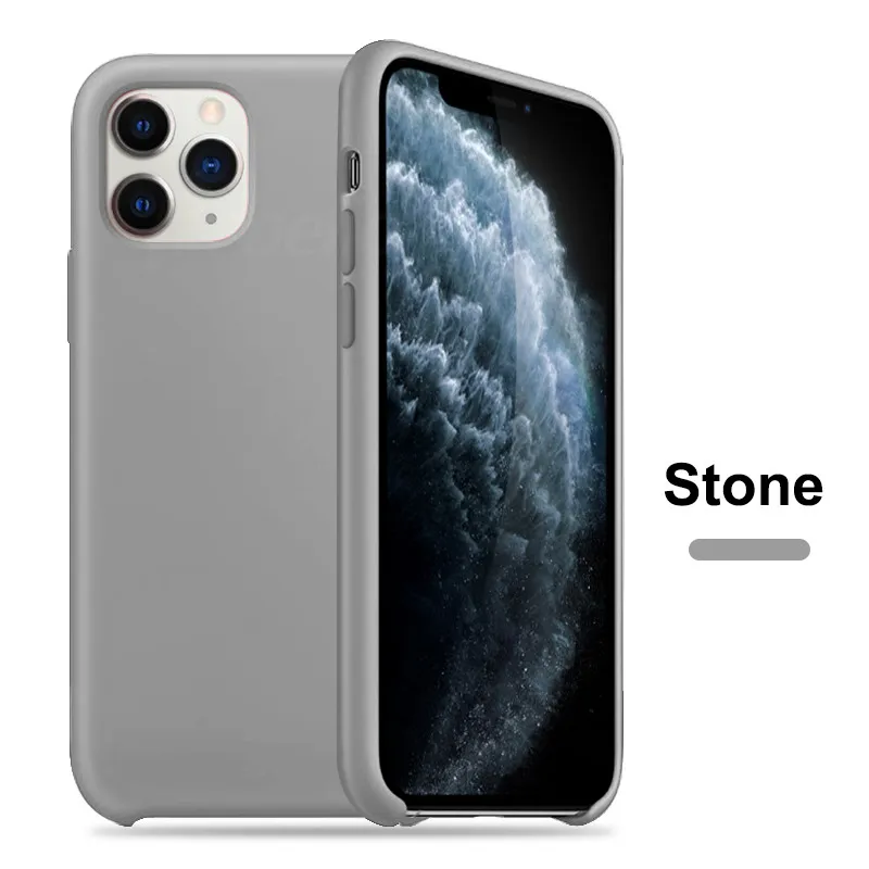 Stone Официальный Стильный силиконовый защитный чехол для iPhone 7, 8, 6, 6S Plus, чехол для Apple, чехол для iPhone X, XS, Max, XR, 11 pro, Max, чехол - Цвет: Stone