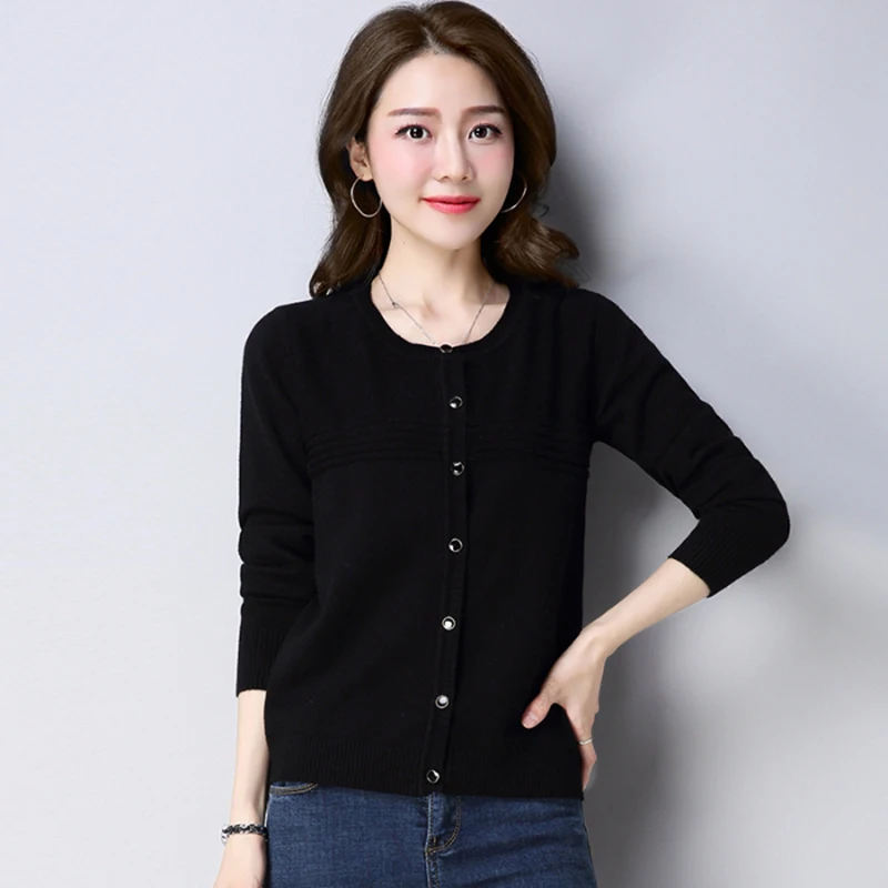 Autumn Winter Solid Color Casual Sweater Women, Cashmere Long-sleeved Knit Cardigan,Soft Round Neck Sweater Wool Cardigan Women Autumn Winter Solid Color Casual Sweater Women, Cashmere Long-sleeved Knit Cardigan,Soft Round Neck Sweater Wool Cardigan Women