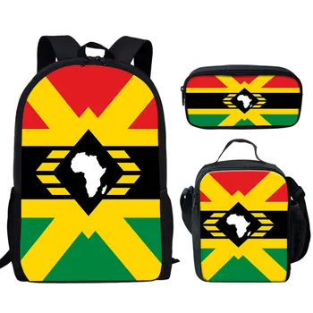 

WHEREISART 3Pcs/Set Unia Flag Printed Student Book Bags for Primary School Girls Boys Children Printing Waterproof Backpacks Set