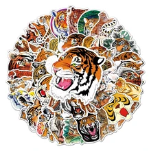 

50pcs Tiger Creativity Stickers decal scrapbooking diy pasters home decoration phone laptop waterproof cartoon accessories