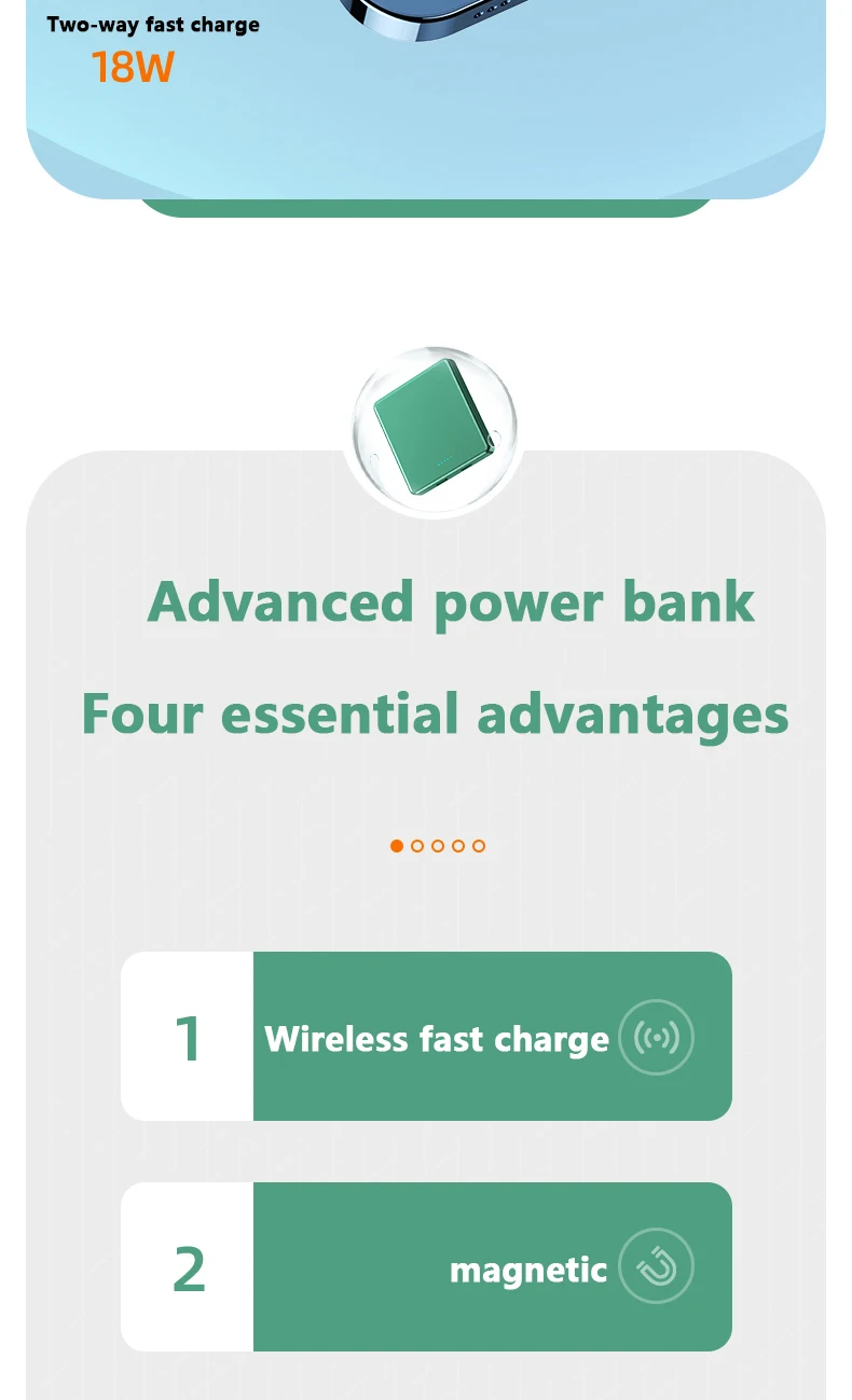 10000mAh Mini For Apple Battery Pack Wireless Magnetic Fast Charger Power Bank For iphone 12 13 Pro Max Mini External powerbank smart power bank