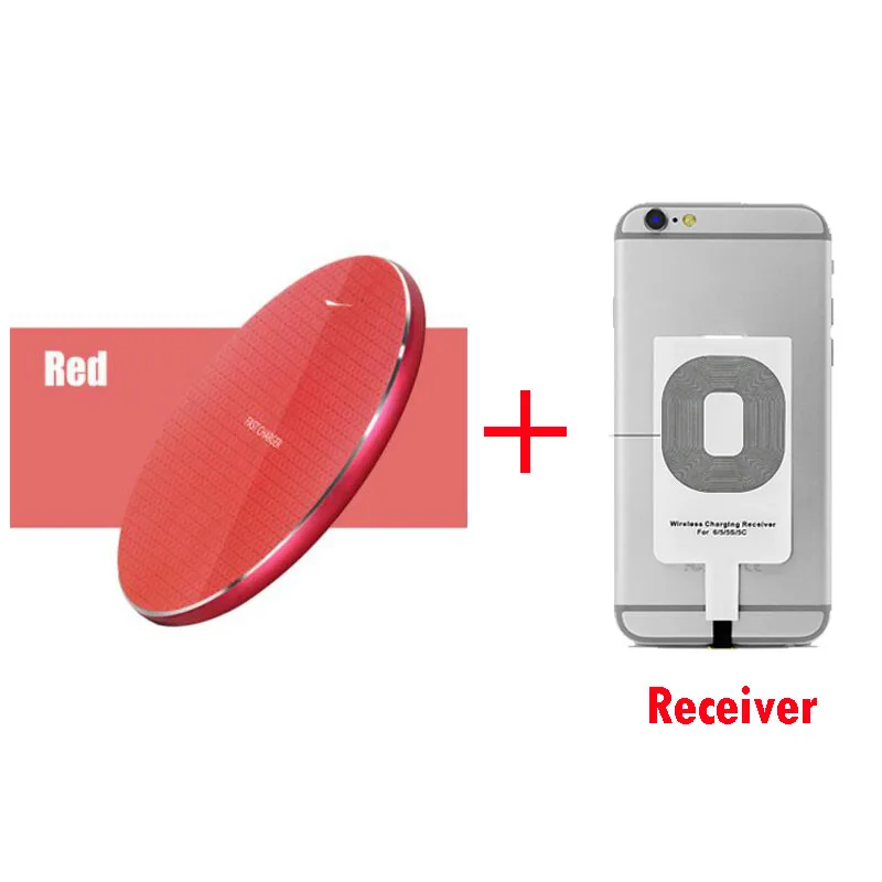 Grid texture red Wireless Charger For Doogee S60 S70 Lite S90 Pro S95 Pro BL5000 BL7000 BL12000 S55 Lite Charging Pad Qi Receiver Phone Accessory - Тип штекера: Grid texture red