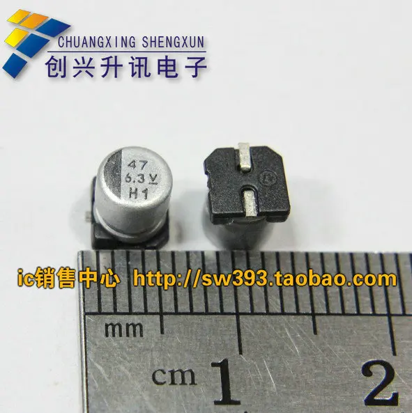 Бесплатная доставка. 6 3 V 47 мкФ/6 мкФ SMD Алюминиевый Электролитический
