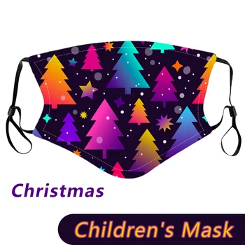 

20 Patterns Face Masks Children's Christmas Santa Claus Print Adjustable Windproof Washable And Reusable Face Mask Mascarilla
