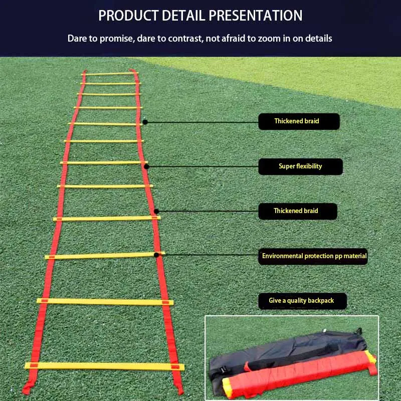 8/10/12/13 стойки с нейлоновыми ремешками Координационная лестница обучение Лестницы футбол тренировка скорости в футболе спортивные конструктор лестница оборудование