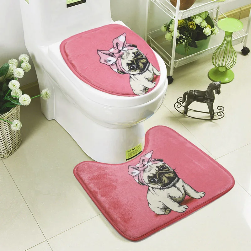 Набор ковров для ванной комнаты с мультяшным Кроликом, удобный коврик для туалета, дешевые коврики для ванной, коврики для ванной и туалета, ТАПИС Сале де Байн, 2 шт./набор - Цвет: 5 fensexiaogou