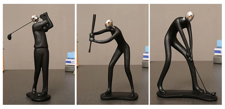 Смола спорт человек Гольф велосипед статуя черные статуэтки ремесла украшения простой домашний декор креативное украшение для винного шкафа D057