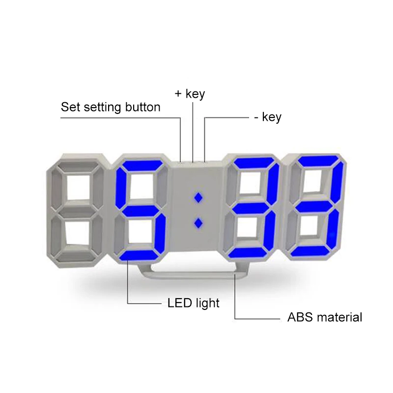 3D светодиодный цифровой часы календарь термометр часы ночник настенные часы Настольный Будильник домашний современный дизайн Декор