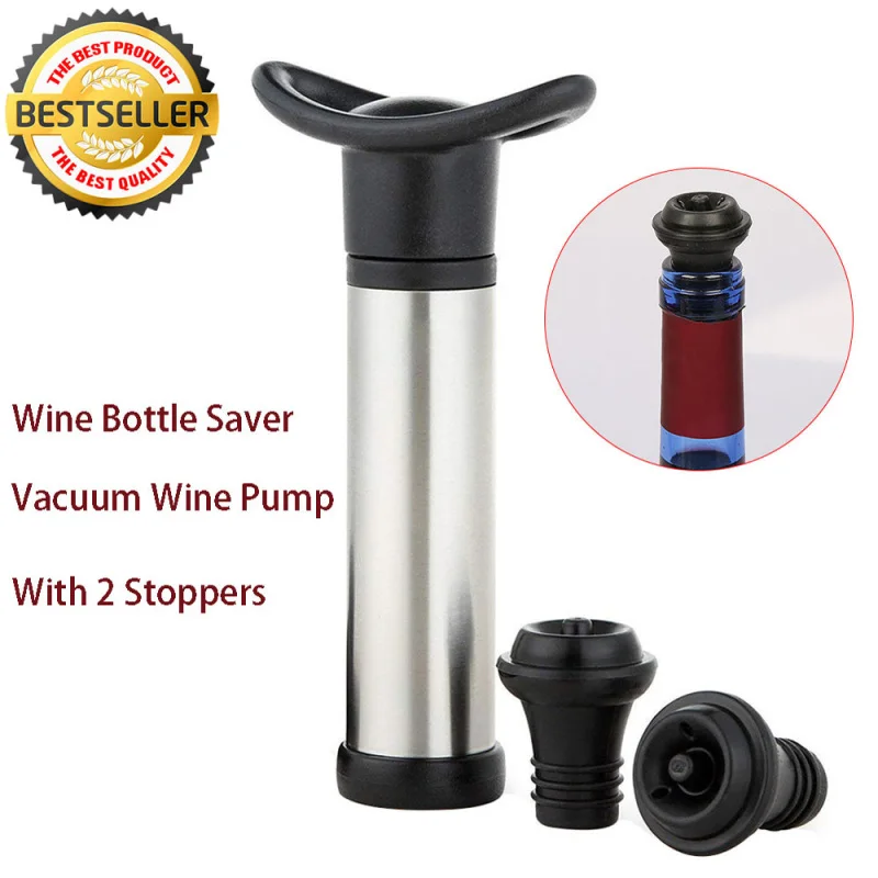 

Wine Bottle Vacuum Sealer with Two Silicone Stoppers Wine Champagne Beer Bottles Sealing Device