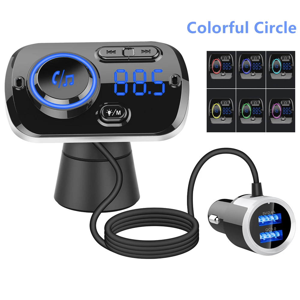 FM Transmitter Bluetooth 5.0 Carkit Handsfree AUX Audio Car Player A2DP Wireless MP3 Support TF Card Playback | Автомобили и