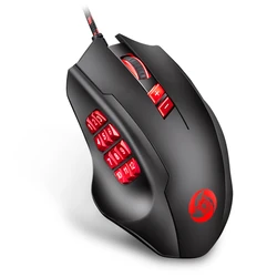 Souris optique de jeu USB, 10000 DPI, filaire, 17 touches latérales, mécanique, rétroéclairée rvb 