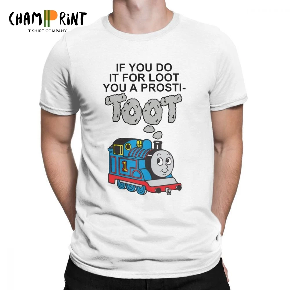 

Prosti TOOT T-Shirt for Men Thomas And His Friends Funny Cotton Tees Round Collar Short Sleeve T Shirt Plus Size Clothes