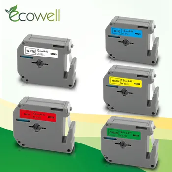 

Ecowell 12MM Multicolor label tape MK231 MK-231 M-K231 MK431 MK531 printer ribbon compatible for Brother P-touch Printer PT-80