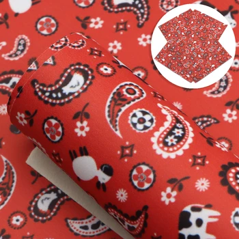 

David accessories 20*34cm Smooth Paisley Faux Leather Fabric for Bows Synthetic Leather Crafts DIY Handmade Materials,1Yc12249