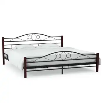 

vidaXL Bed Frame Black Metal 180x200 cm 6FT Super King