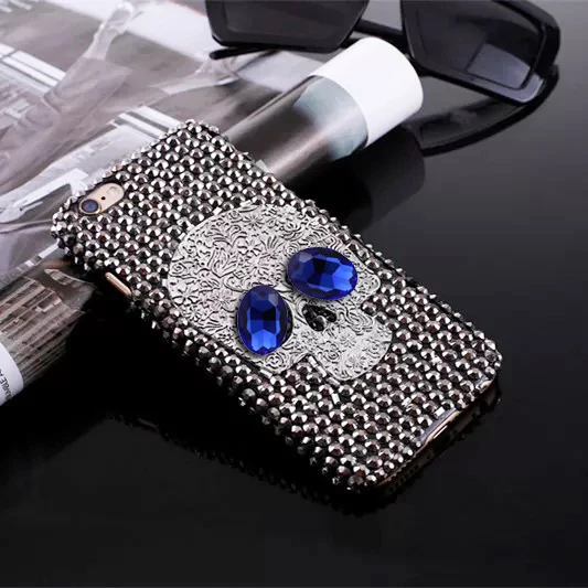 Роскошный чехол для iPhone 12 мини 11 Pro Max X XS XR 6 6s 7 8 plus Череп Capa Funda DIY со стразами |