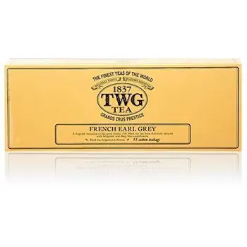 

Inconnu TWG Singapore – The Finest Teas of the World in Hand Stitched 100% Cotton – French Earl Grey Tea – 15 sachets