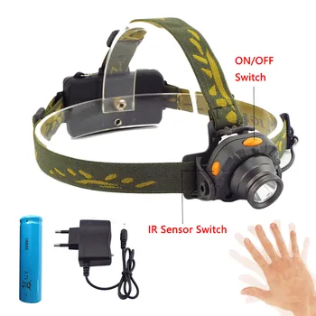 

Q5 LED Headlight Motion Sensing Sensor Headlamp For Fishing Camping Flashlight Head Light Suit For 1x18650/3xAAA Battery Torch