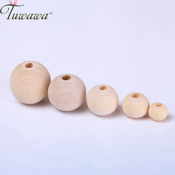 

Free Shipping Wooden Natural Round Loose Beads 12/14/16/18/20/25mm for Bracelet Necklace Accessories Jewelry Making DIY