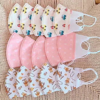 

5pcs Baby Child Kids Face Mask Vertical Folding Non Woven Fabric Mask Anti Dust Anti-Bacterial Mask PM2.5 Respirator Gas Masks