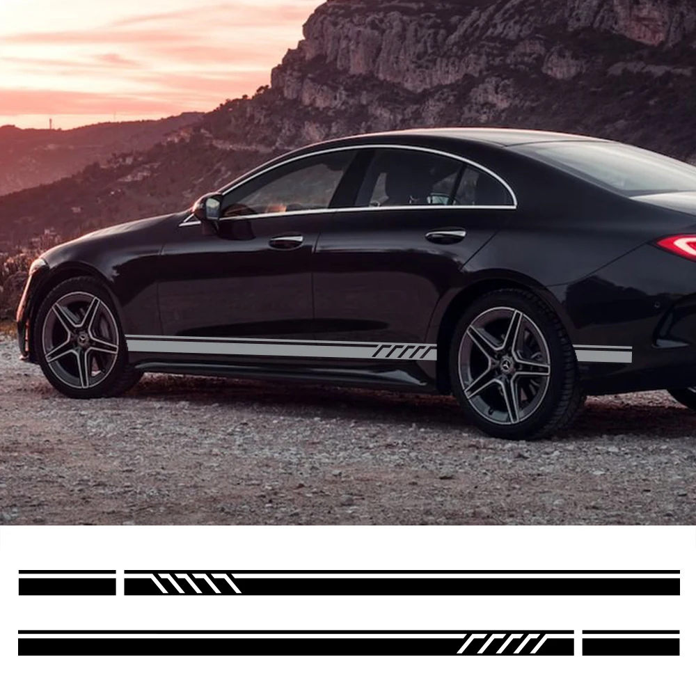 

2pcs Car Stylish Decals Car Sticker Car Side Stripe Decal Vinyl Sticker Racing Sport Auto Tuning Vehicle Automobiles Accessories