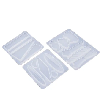 

3 Pieces Resin Mold Hair Clip Mold Silicone Mold Epoxy Mold for DIy Crafts Hair Accessories