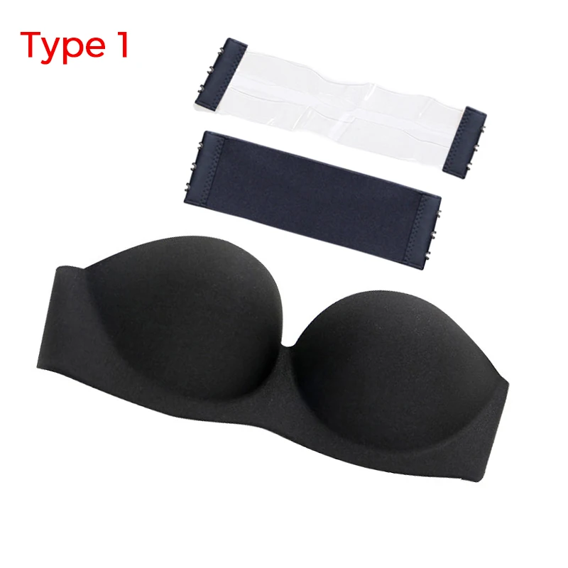 YBFDO Sexy Gathering Invisible Bras Bralette Underwear Women Push Up  Strapless Bra Wedding Brassiere Underwired Back 1/2 Cup - AliExpress