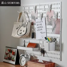 

SHIMOYAMA Hole Board Wall Shelf Organizer Holder DIY Self-adhesive Free Punch Kitchen Bathroom Storage Rack Hanging Home Decor