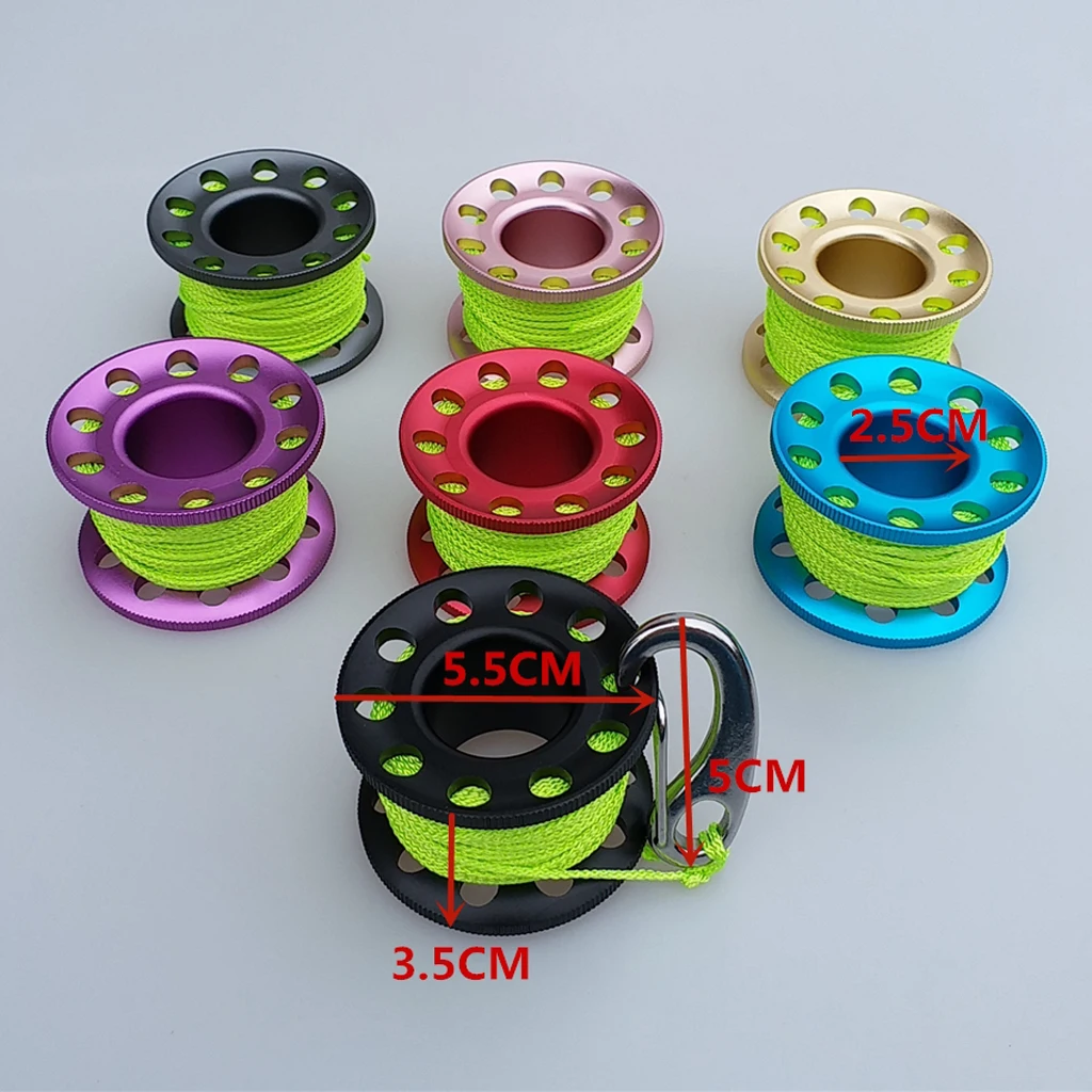 2 Scuba Reel With Egg Quick Link& Snap For Underwater Diving Water Sport Diving Guide Finger Spool 
