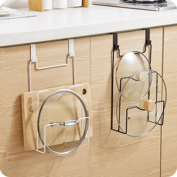

Pot Lid Holder Storage Organizer Kitchen Storage Rack Drainboard Lid Shelf Door Hanging Holder Metal Plate Stand Pan Dishes
