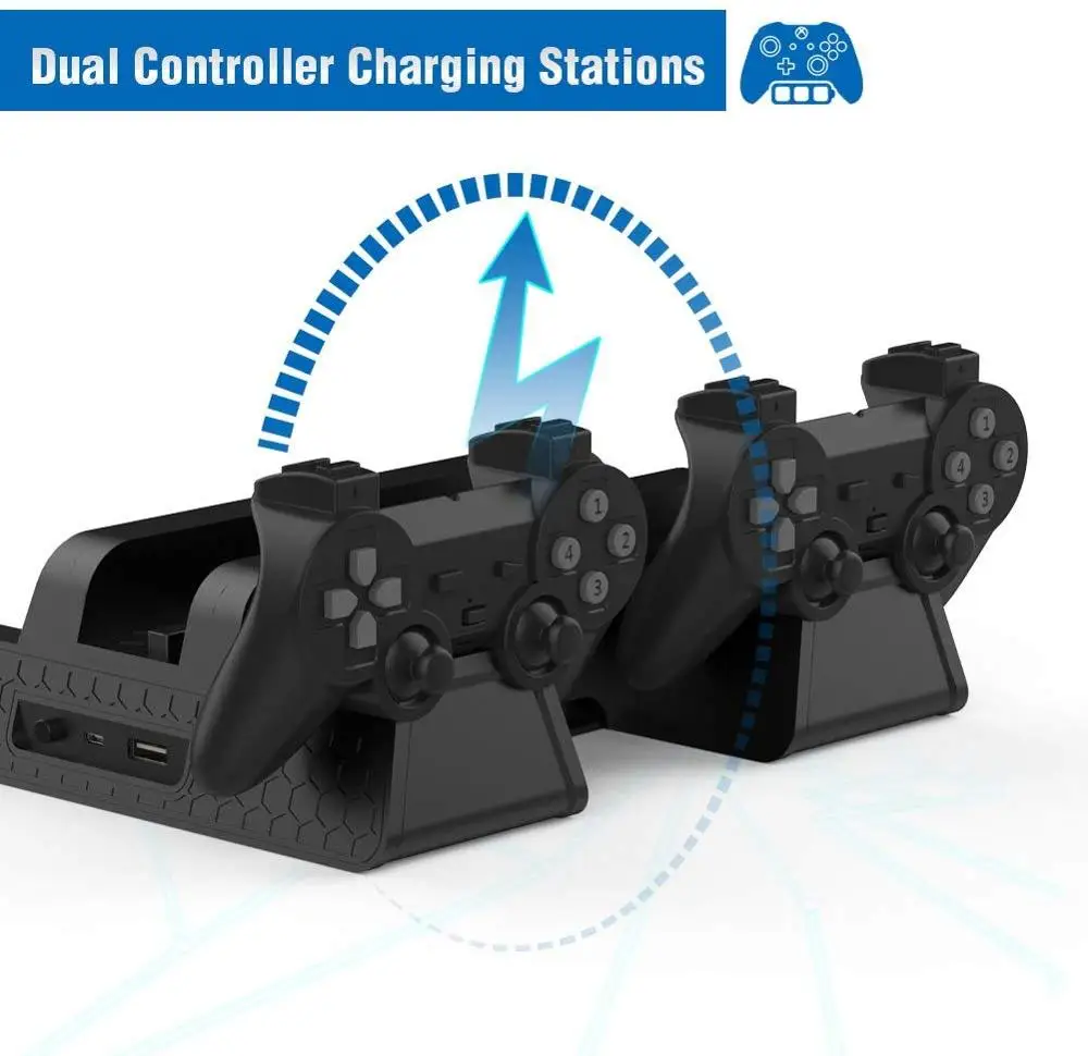 Док станция DOBE для PS4/PS4 Slim/PS4 Pro вертикальная охлаждающая подставка 12 игровых