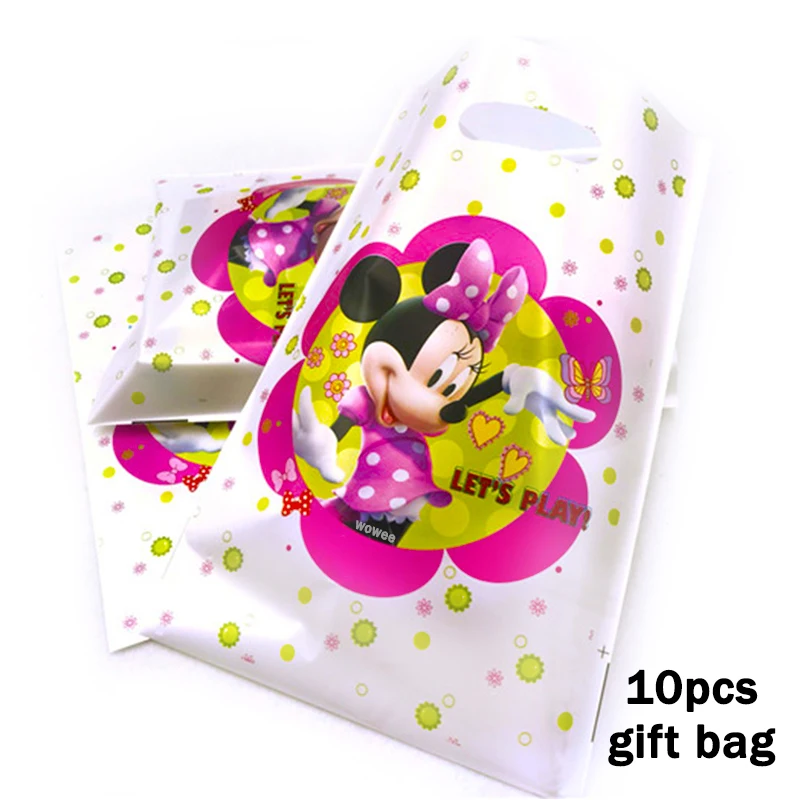 10Gift Bag 10 шт./пакет Минни вечерние поставки питьевые Соломки с мультипликационным принтом на день рождения украшения Baby Shower тема праздничные сувениры детские штаны для мальчиков и девочек - Цвет: 10Gift Bag