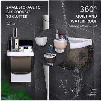 

Fast Delivery Mobile phone rack paper towel box Waterproof Toilet Paper Holder Mobile Phone Storage Shelf Wall Mounted Rack New